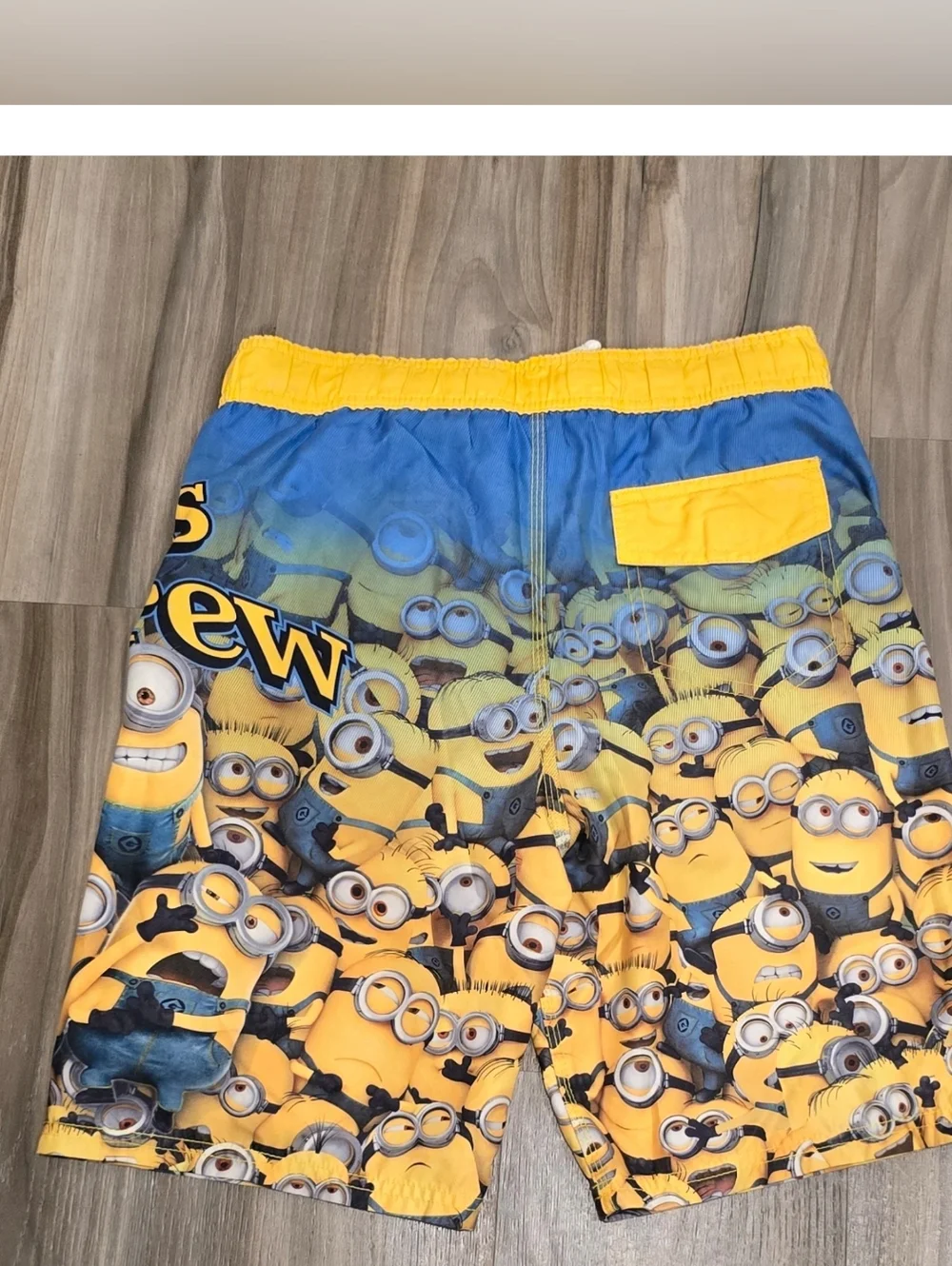 Despicable Me Minions Swim Trunks Boys Large Yellow Graphic Swim Shorts